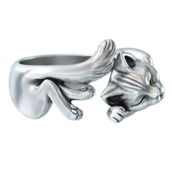 Adjustable Art Deco Cat Ring 😻 - Picture 3 of 4